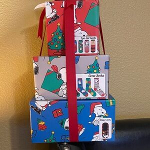 Peanuts Festive Gift Box Set - Red, Gray, Blue
